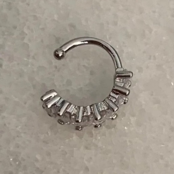 New Drop! Sterling Silver Thick Crystal Ear Cuff Earring Brand New - Picture 5 of 5